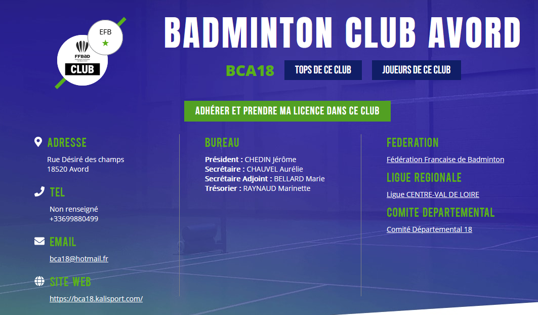Inscription Saison 2024 - 2025